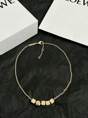 LOEWE Anagram Spiral 3D Pendant Necklace Luxury Designer Jewelry